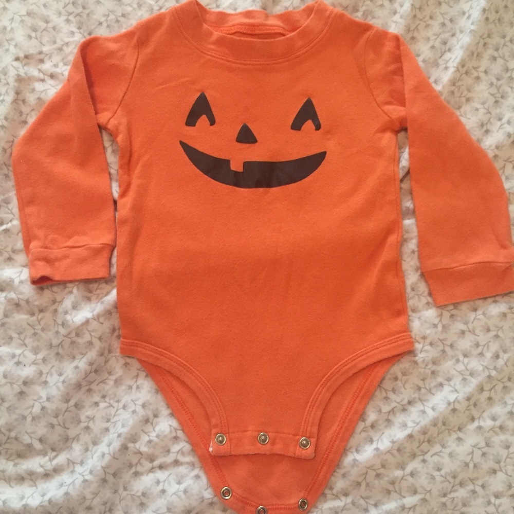 Long sleeved pumpkin onesie!